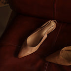 Ysolde | Pointed Slingback Leather Flats