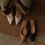Ysolde | Pointed Slingback Leather Flats